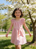 Bella Luna by Strasburg Pink 100% Silk Cap Sleeve Dress Size 5Y