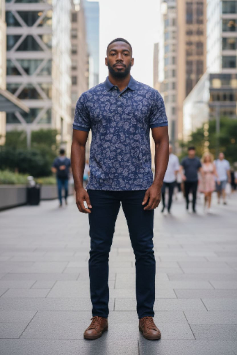 Polo Ralph Lauren Navy Paisley Classic Fit Polo Size XL