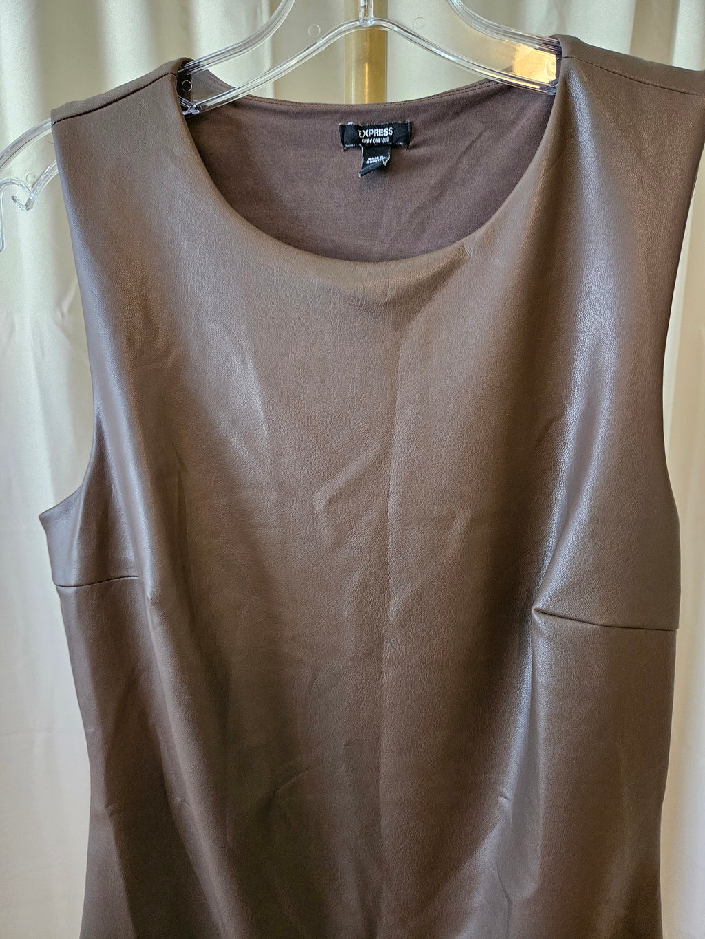 Express Faux Leather Bodysuit Size Medium