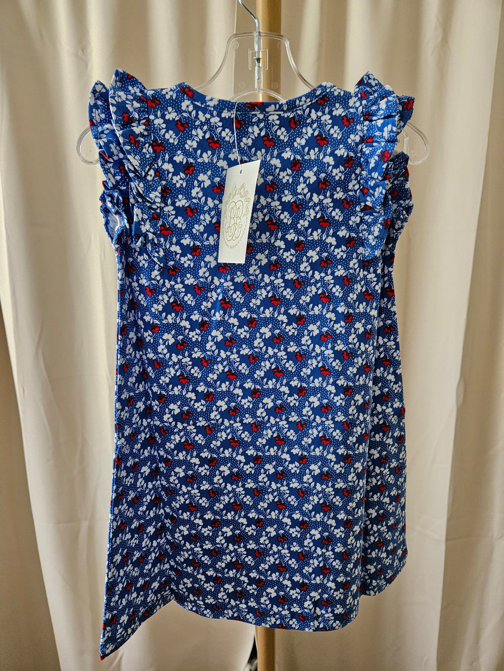 The Beaufort Bonnet Company 3T Potomac Petals Blue Floral Dress
