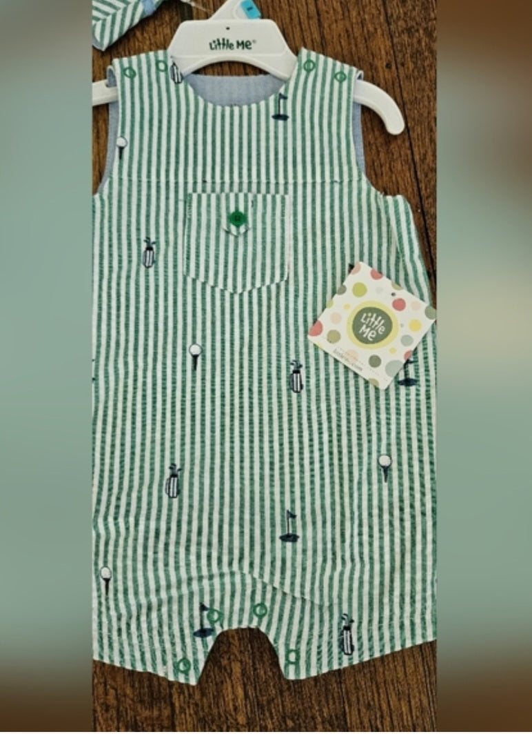 NWT Boys Little Me Golf Romper with matching Hat Size 6 months