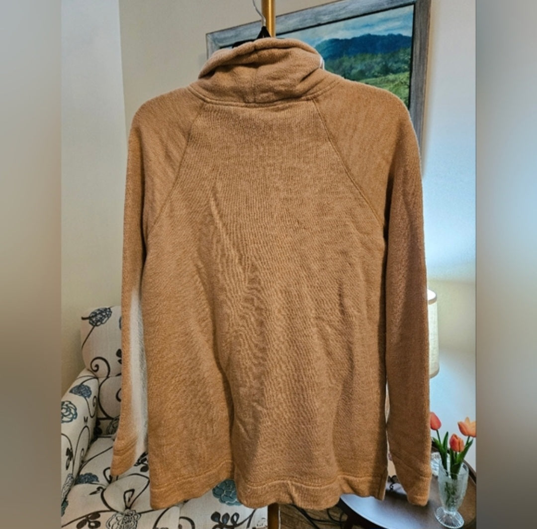 J. Crew Tan Women's Cowl Neck Sweatshirt Sz Sm