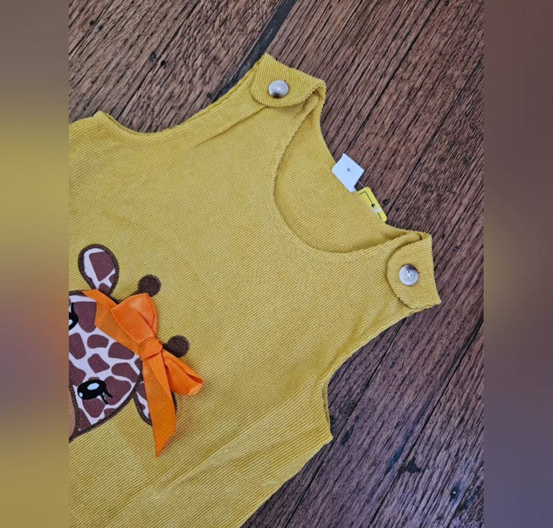 Corduroy Giraffe Applique Jumper Size 12-18 Months
