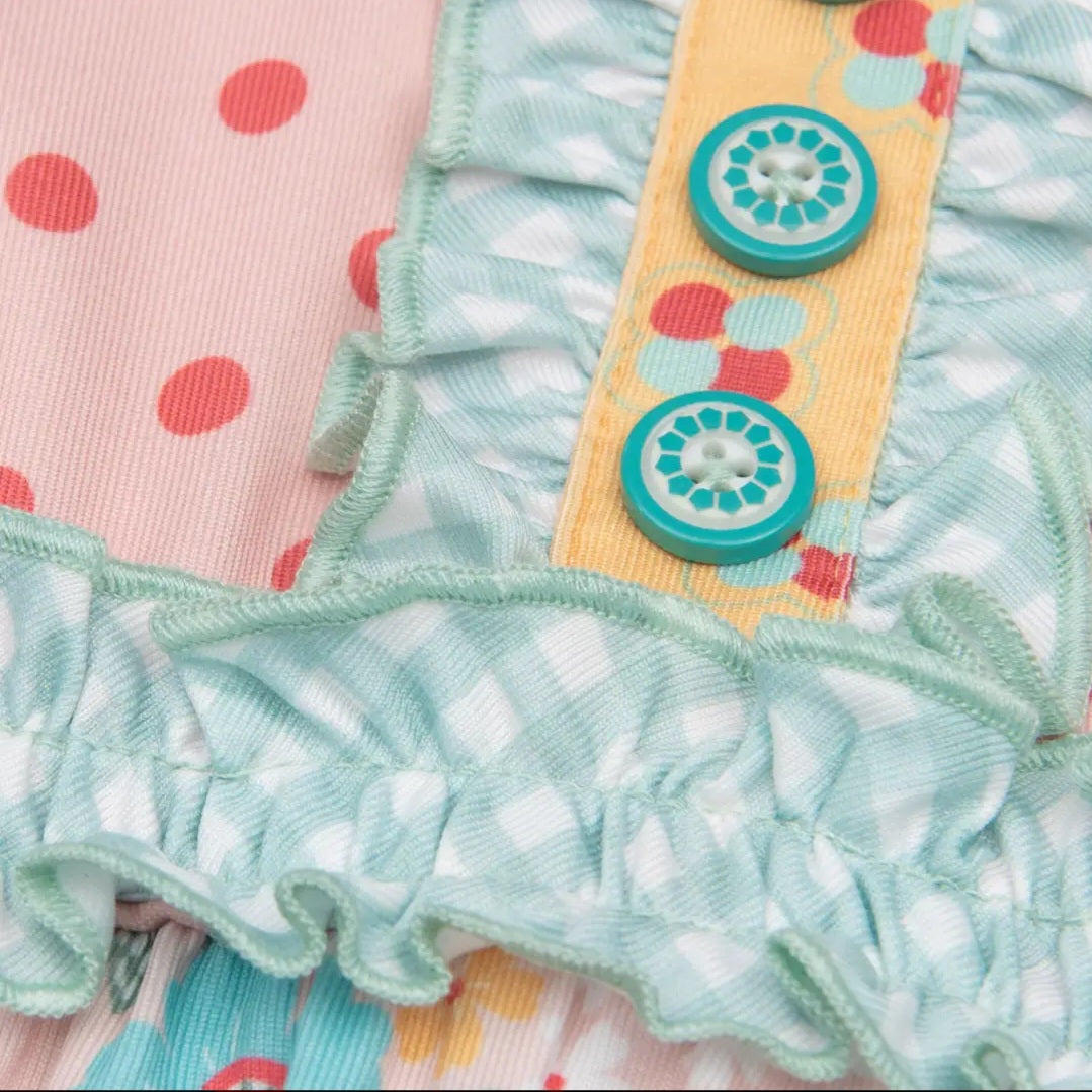 Marie Nicole Lilly Belle Cottontail Ruffle Romper Sz 12-18M