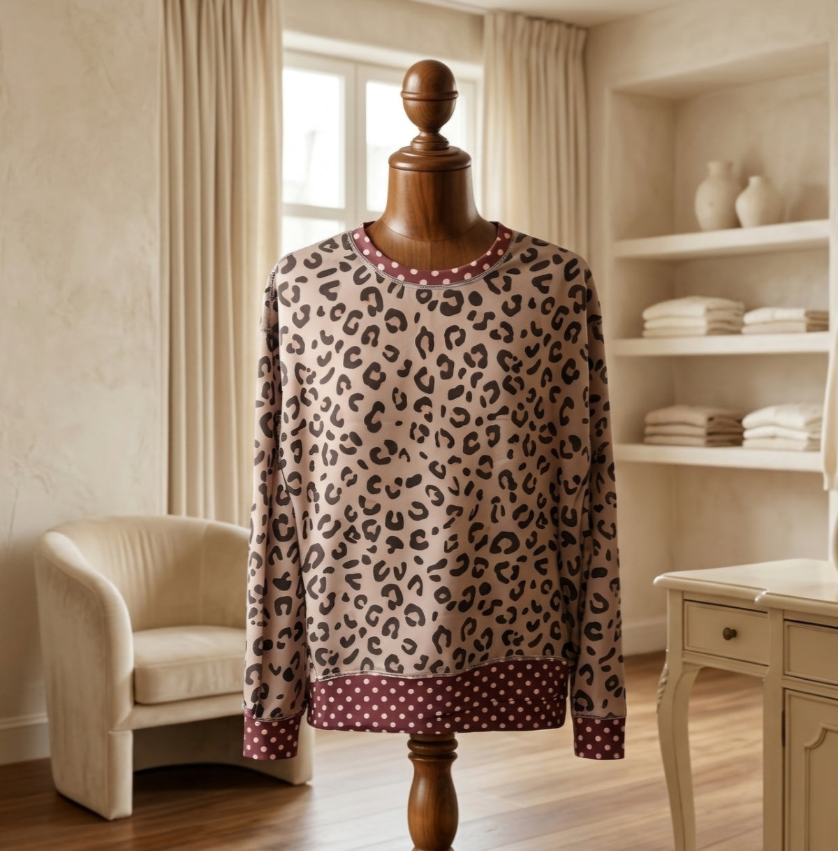Leopard & Polka-Dot Knit Pullover | Little Daisy |