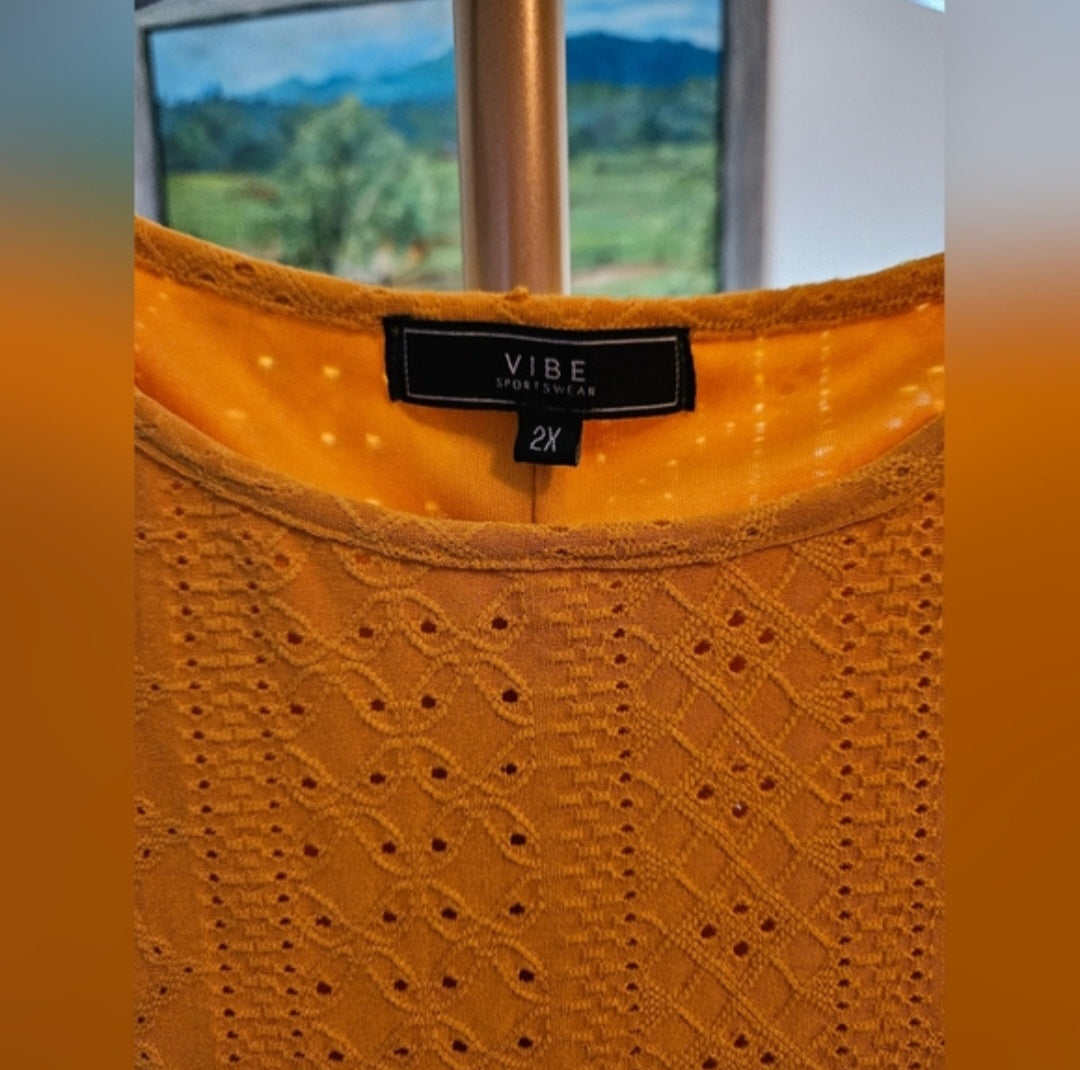 Vibe Mustard Long Sleeve Dress Sz 2X