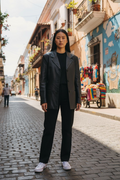 Preston & York Black Genuine Lamb Skin Jacket Sz Petitie Med