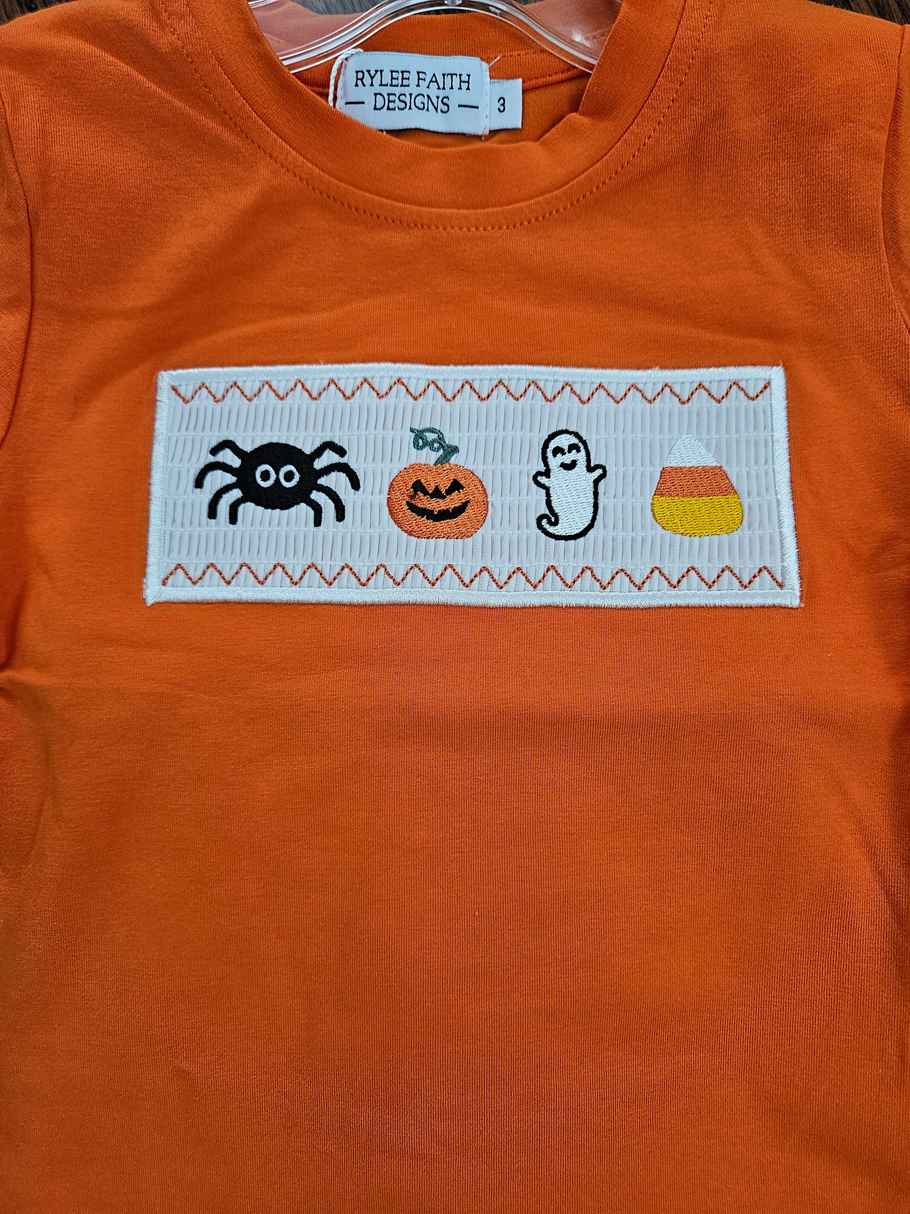 Rylee Faith Designs Boys Smocked Halloween 2-Piece Pants Set