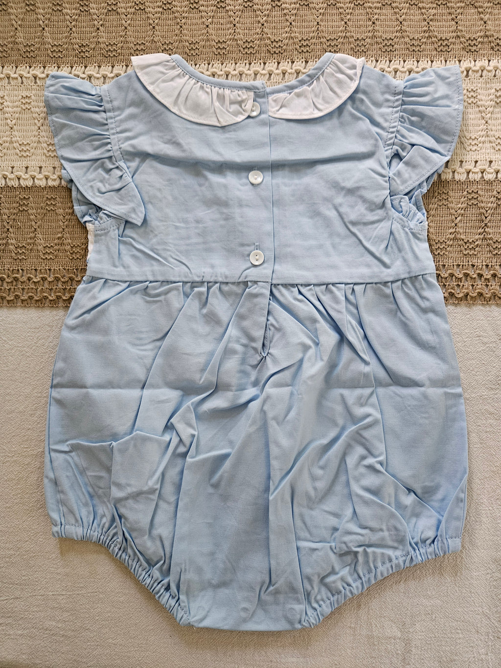Lil Cactus Lil Sister Smocked Bubble – Baby Blue – Size 18-24M & 2T