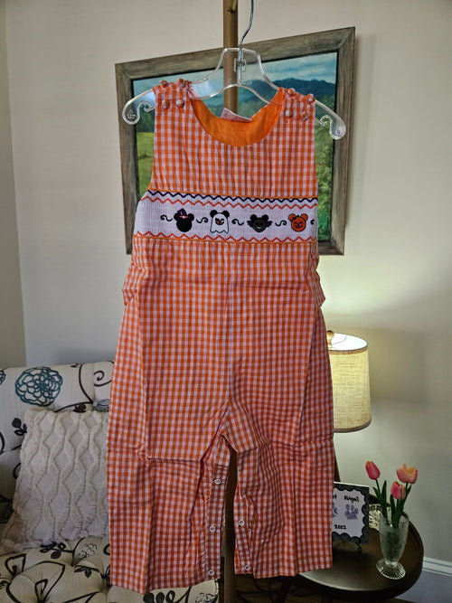 Angeline Kids Orange Gingham Halloween Mickey Jon-Jon