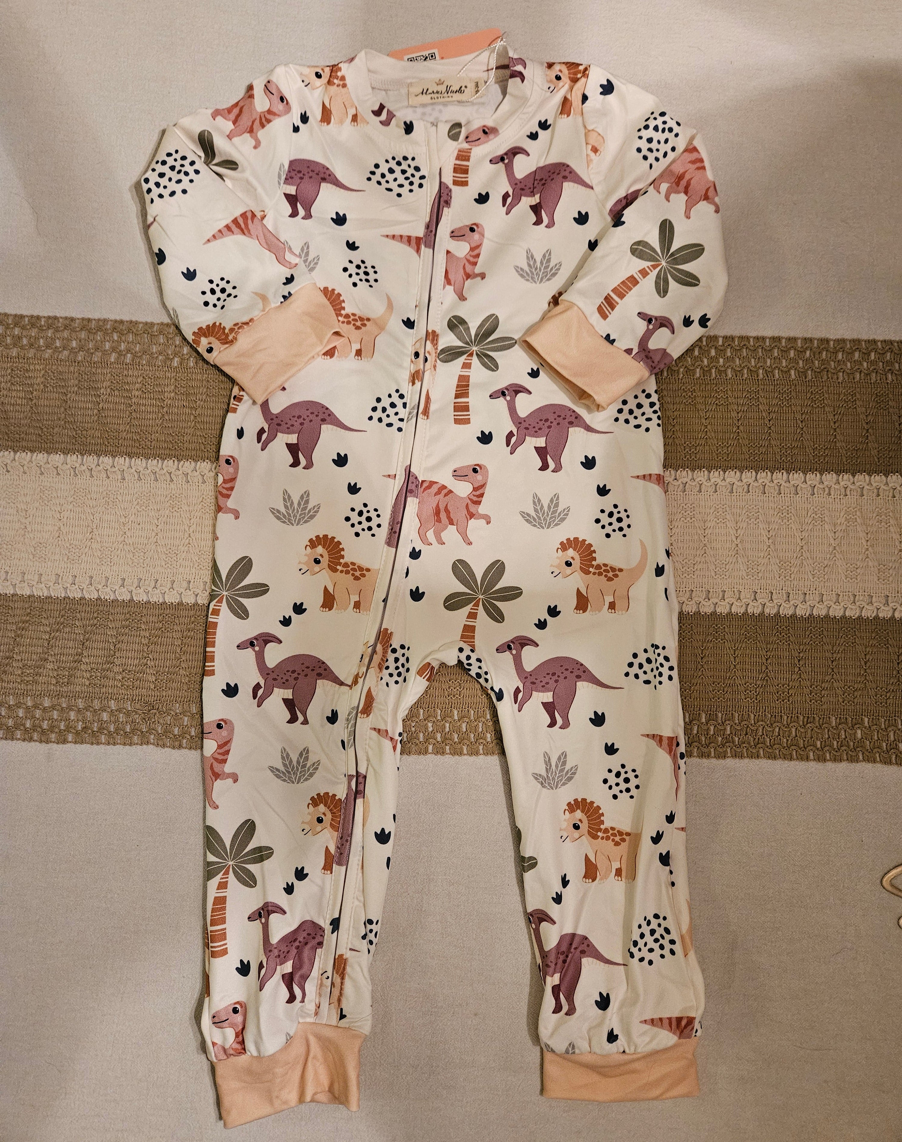 Marie Nicole Dino Dude One Piece Romper/Sleeper Sz 18-24M