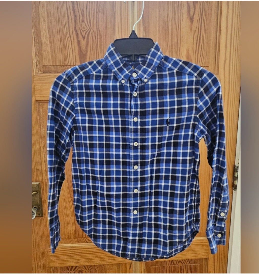 Ralph Lauren Blue Plaid Longsleeve Button Down Size S (8)