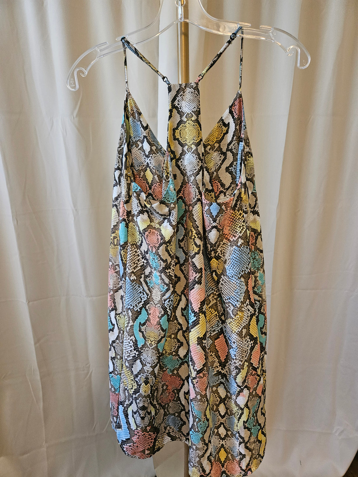 Le Lis Small Colorful Snakeskin Racerback Adjustable Strap Dress