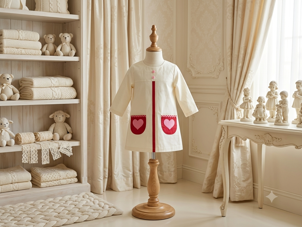 The Beaufort Bonnet Company Peggy's Pocket Dress Broadcloth Heart Pockets 12-18M & 18-24M