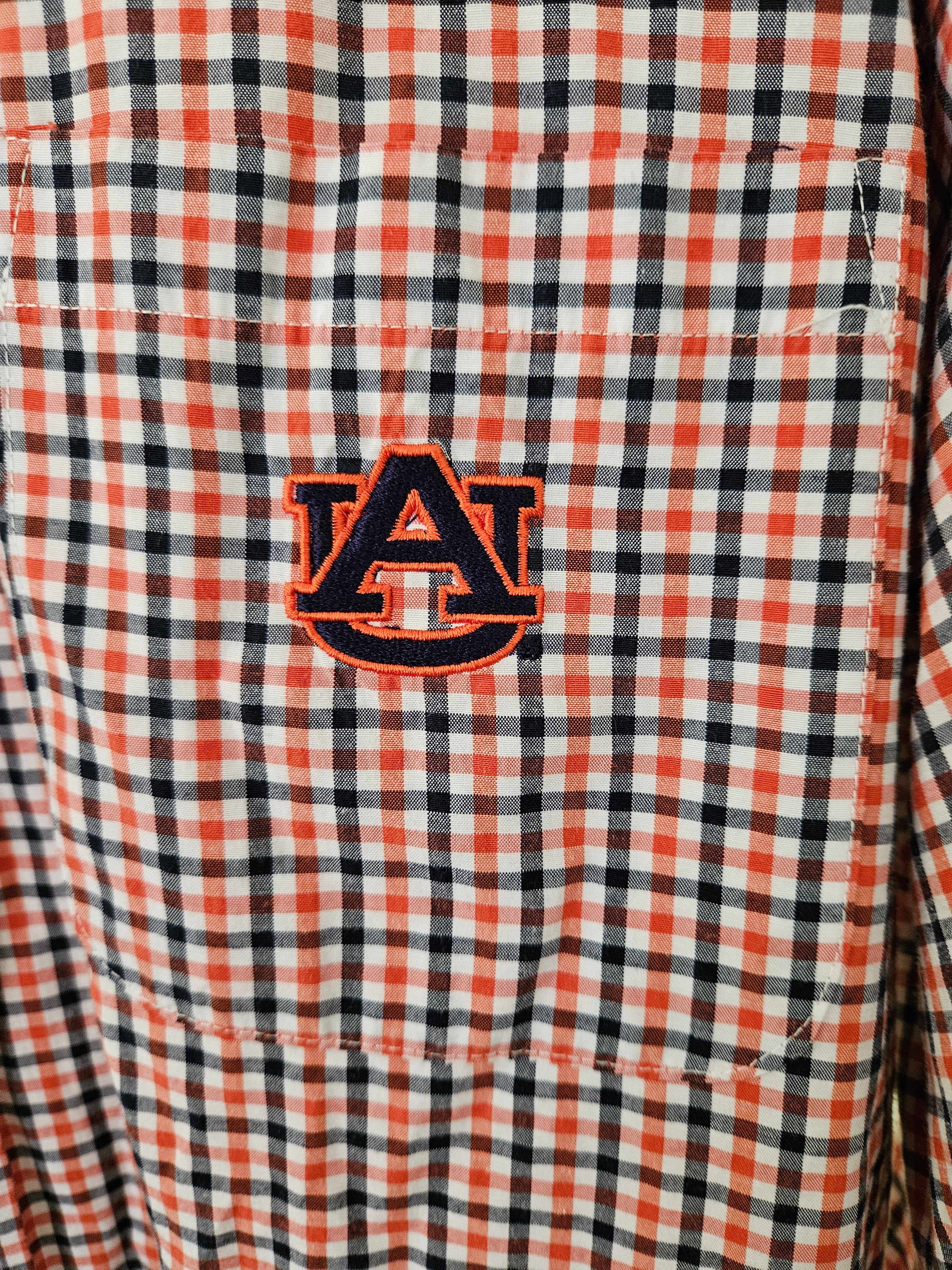 Auburn Tigers Campus Specialties Orange & Blue Plaid Shirt Sz XXL