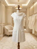 Etcetera Off White Brocade Dress Size 4