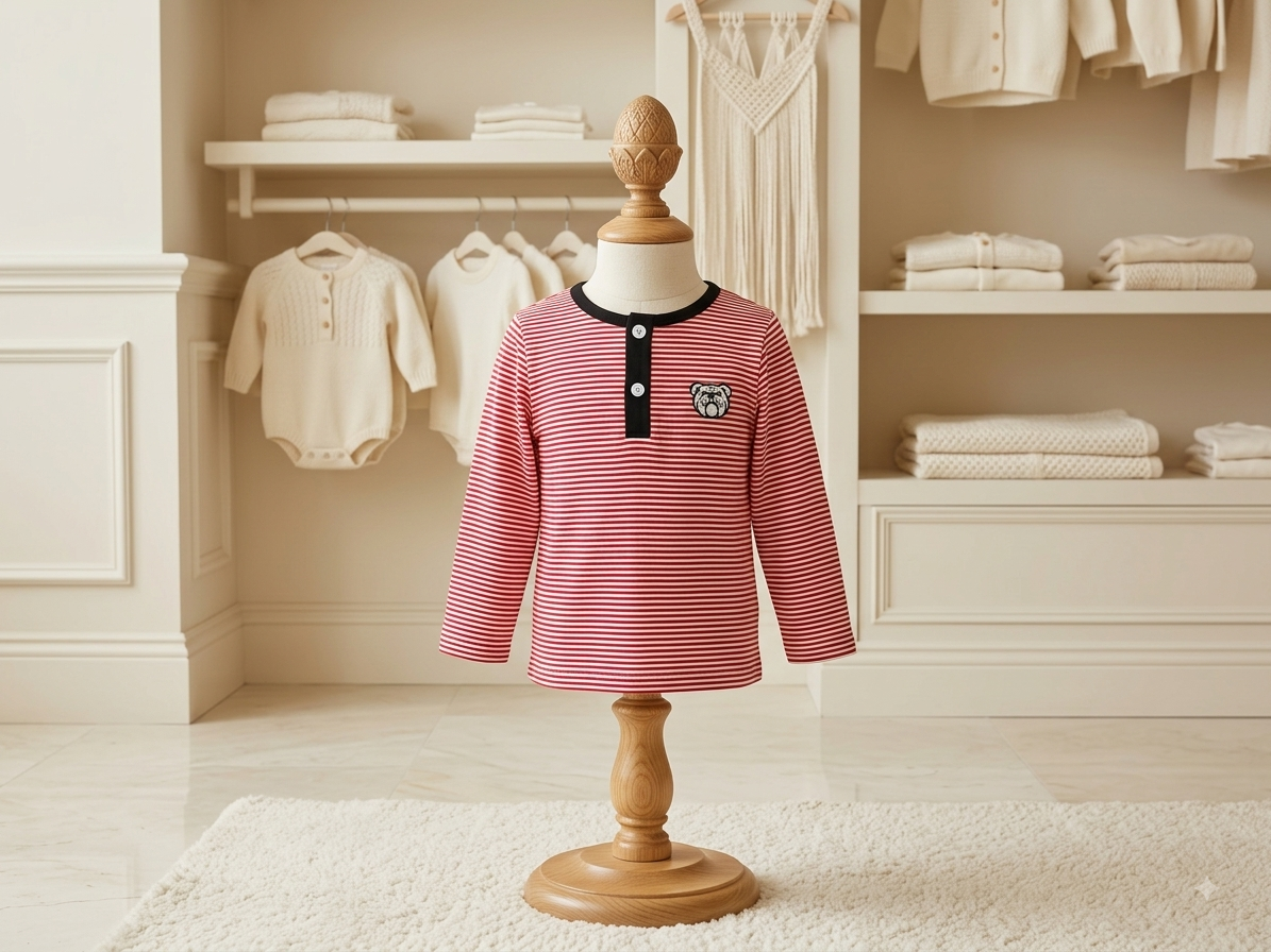 UGA Red & White Striped Embroidered Long Sleeve Shirt | Wear Love Wash | Sz 3
