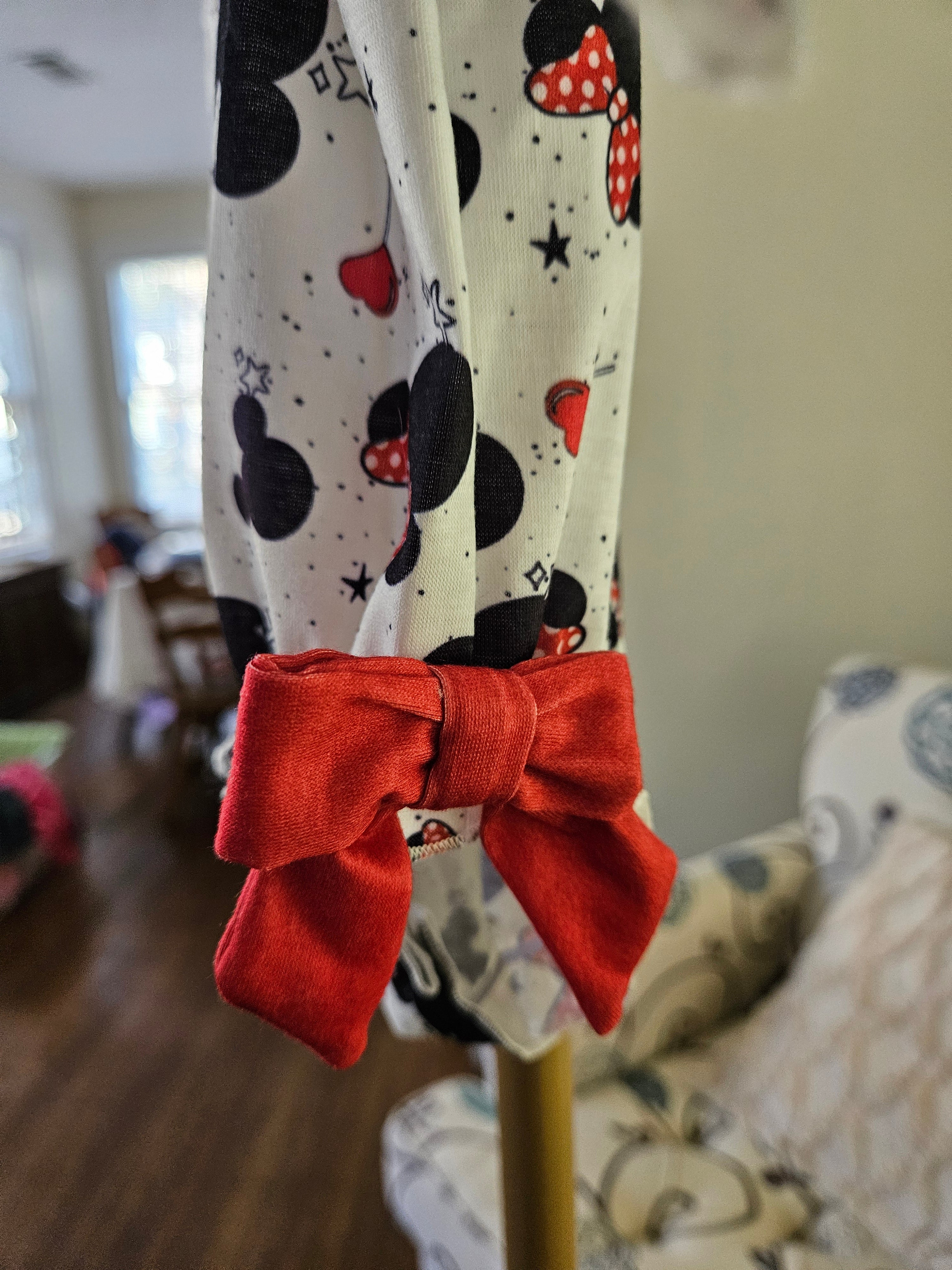 Auraquise Adorable Minnie Romper with Red and White Ruffle