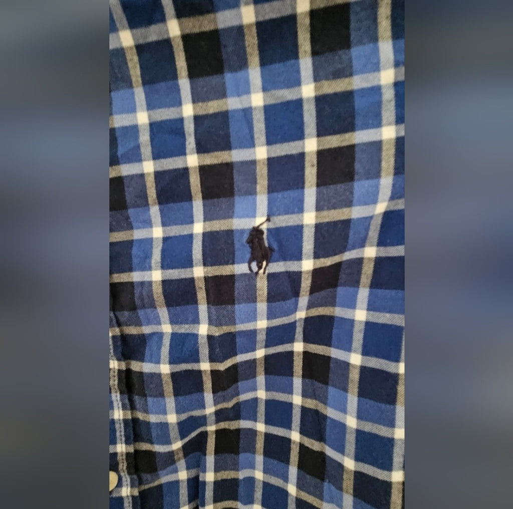 Ralph Lauren Blue Plaid Longsleeve Button Down Size S (8)