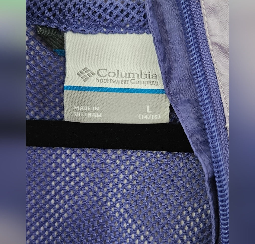 Columbia Girls Omni-Sheild Full Zip Windbreaker Size Large