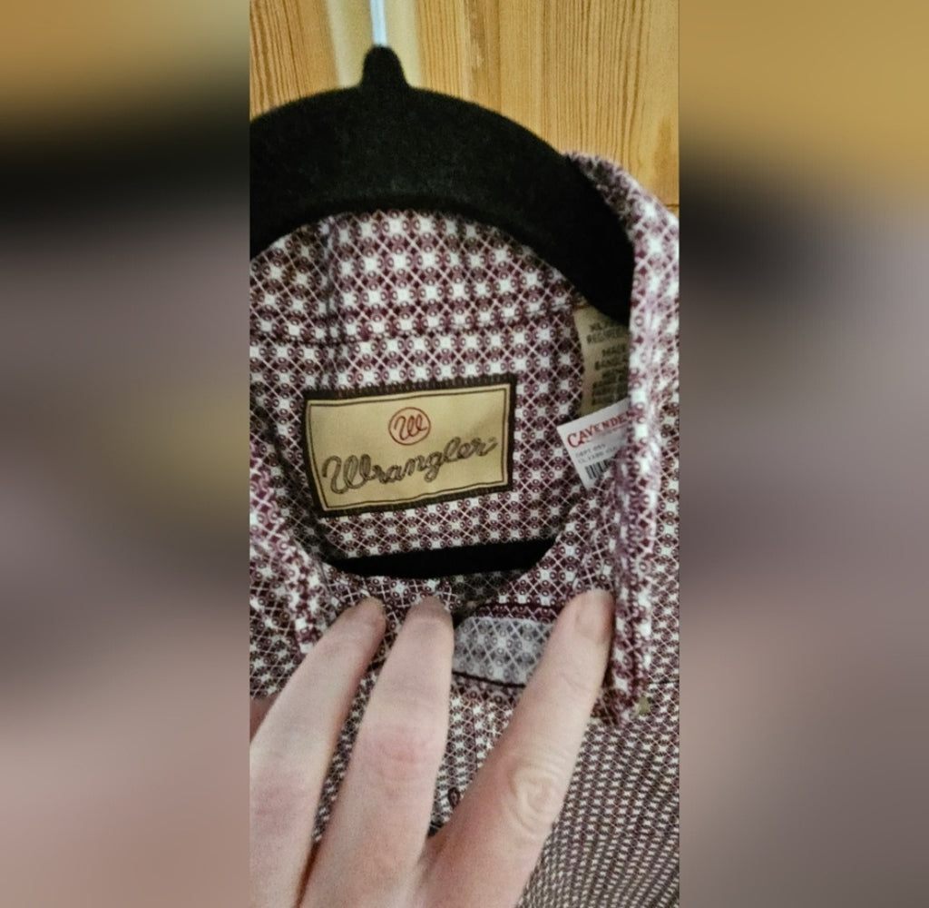 NWT Wrangler Western Wear Classic Fit Longsleeve Button Down Shirt Size XL