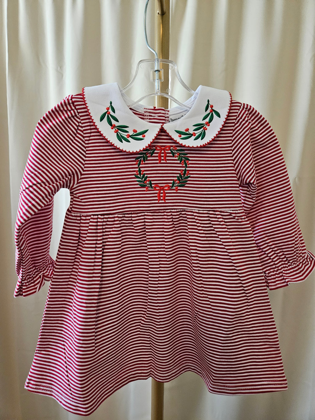 Bayou Blanks 12 Months Red White Striped Holly Dress NWT