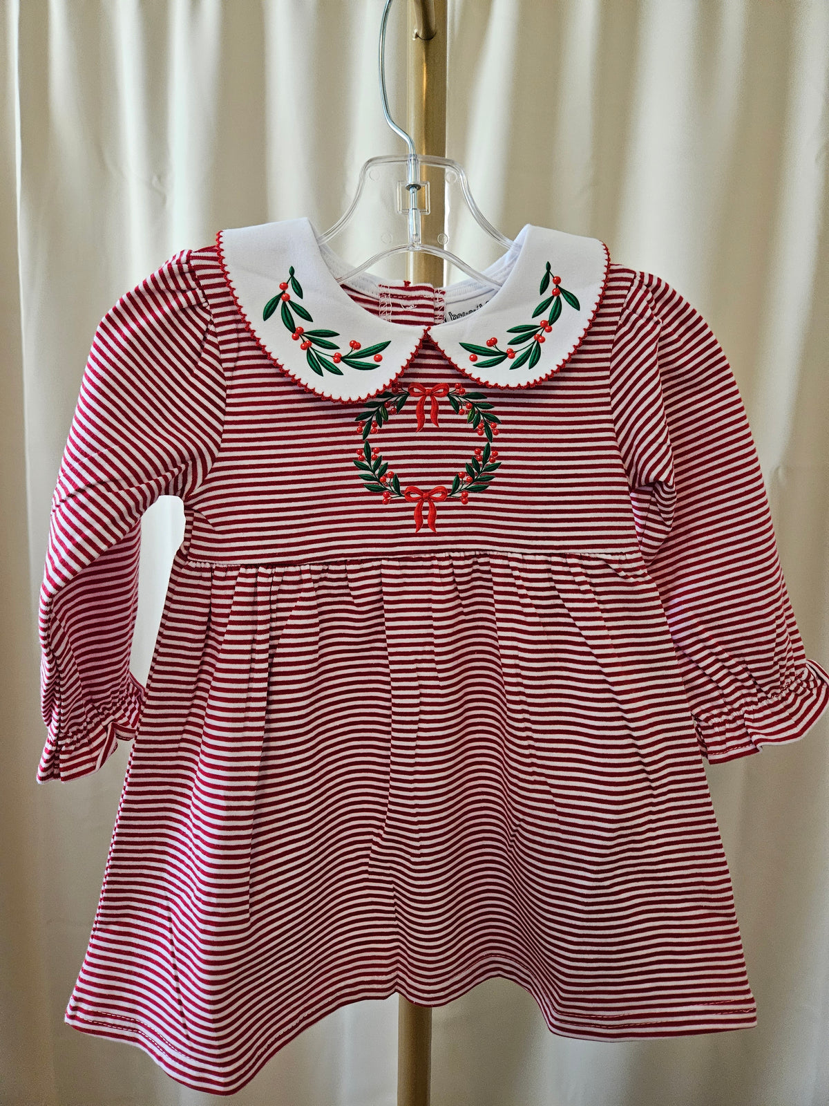 Bayou Blanks 12 Months Red White Striped Holly Dress NWT