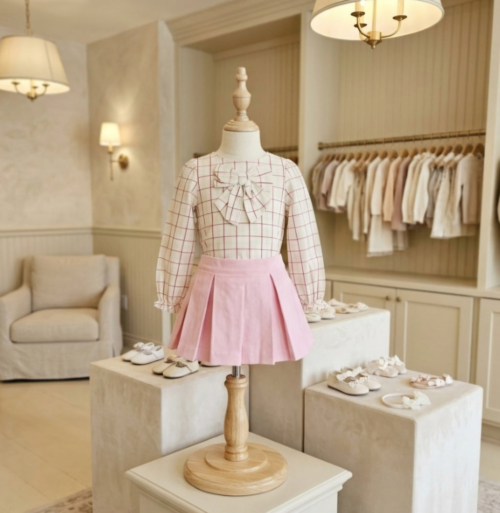 The Beaufort Bonnet Company Beatrice Bow Blouse & Parsons Pleated Skirt Set