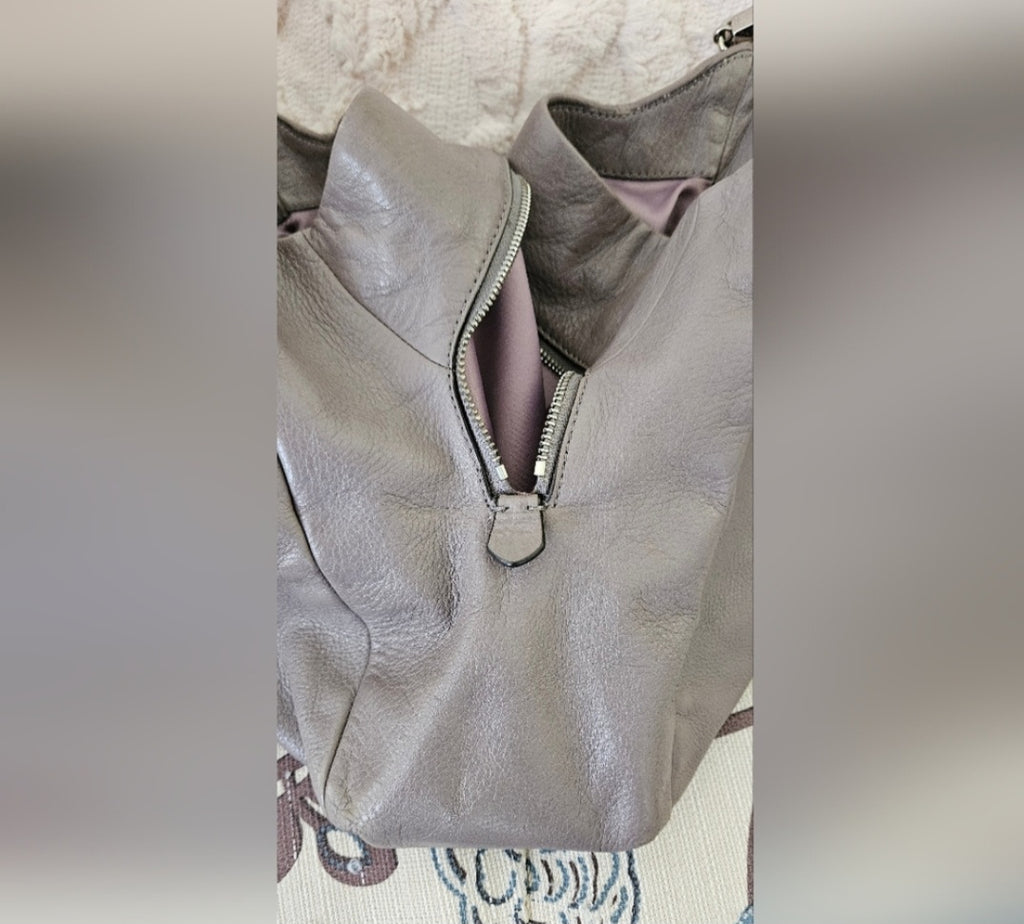 Coach Leather 3 Section Shoulder  Handbag