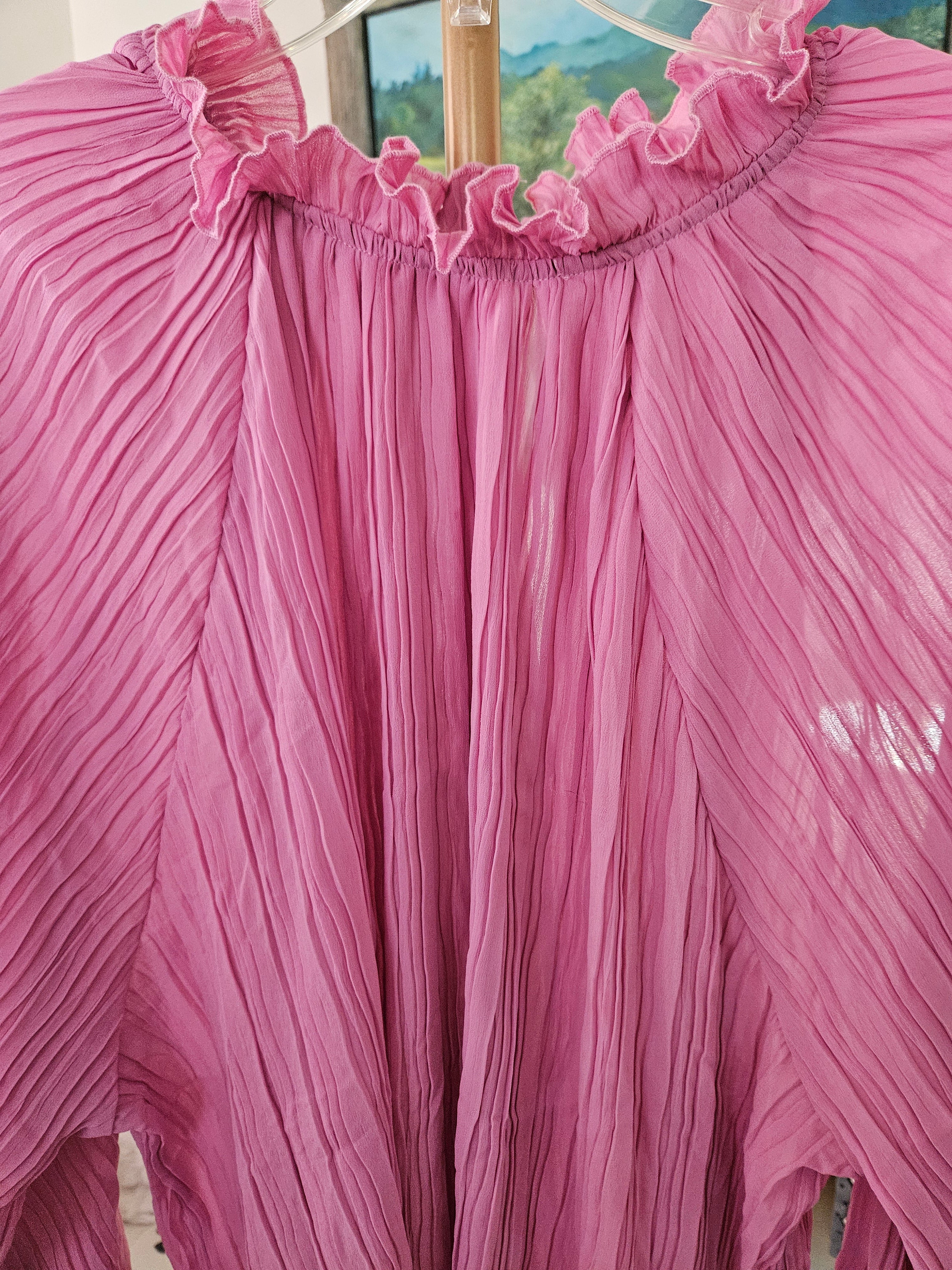 Impressions Mauve Pleated Blouse Sz 2X