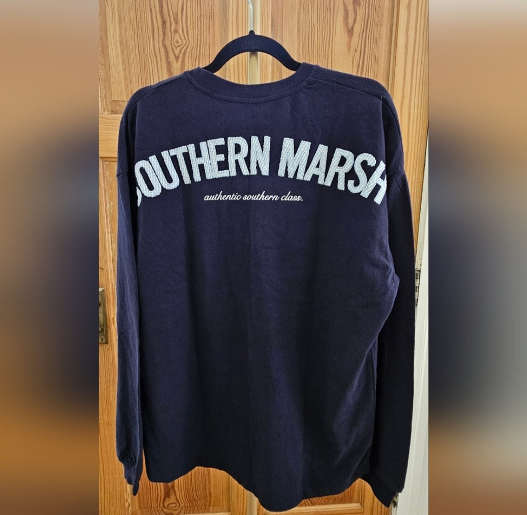 Southern Marsh Longsleeve Applique Tshirt Size Medium