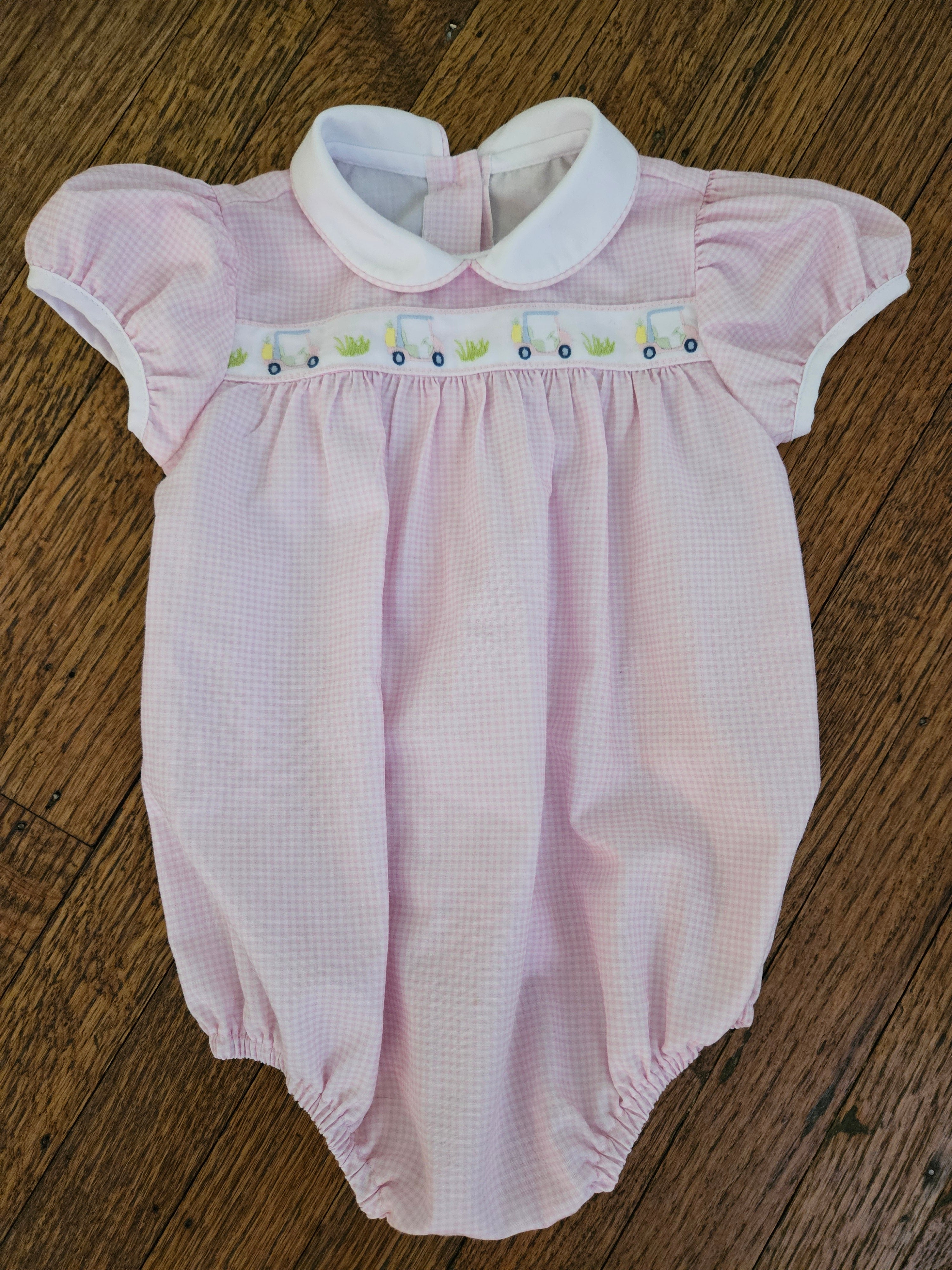 Lullaby Set Pink Golf Baby Romper with White Collar Sz 3M
