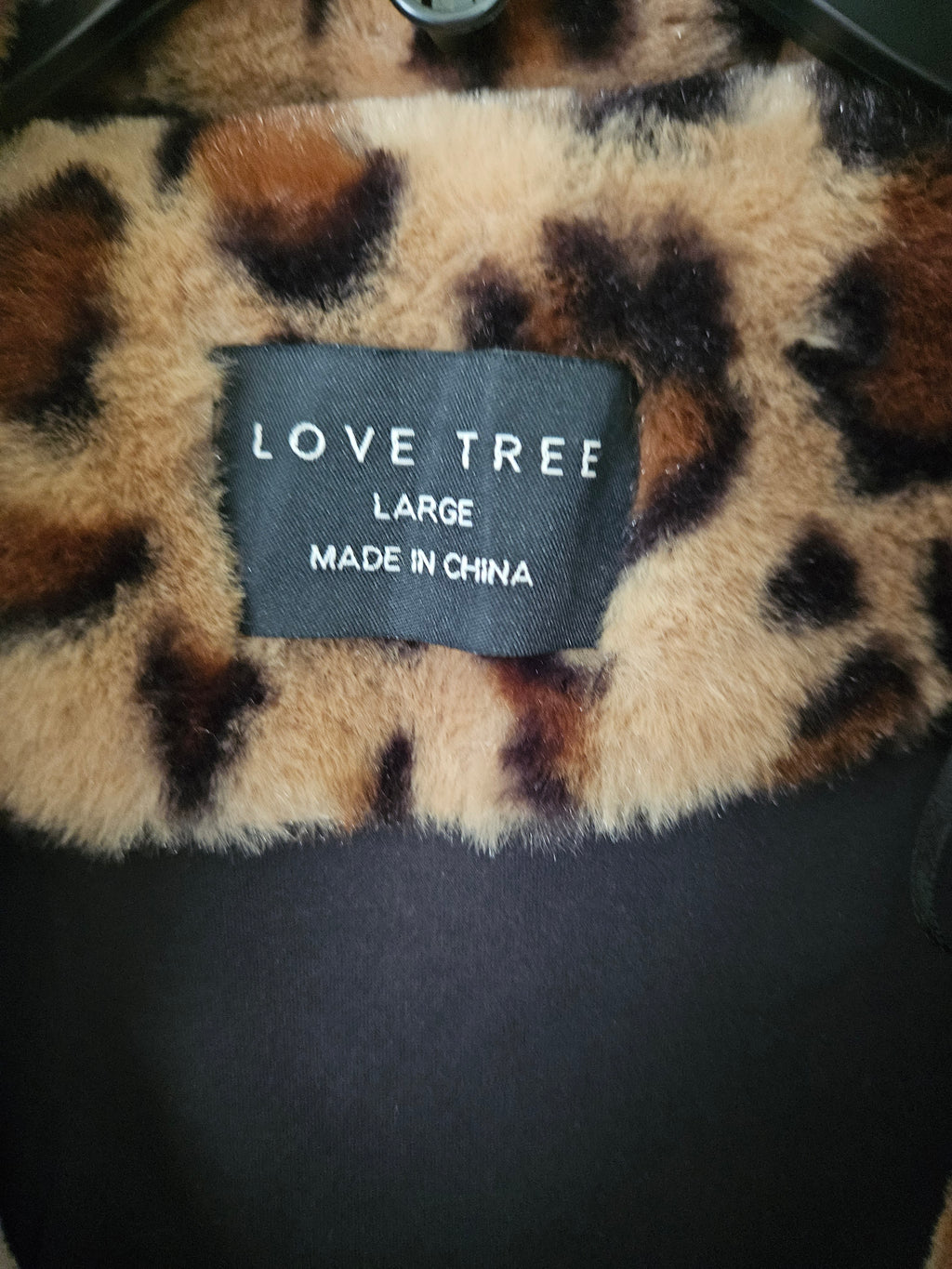 Love Tree Leopard Print Teddy Jacket Sz Lg