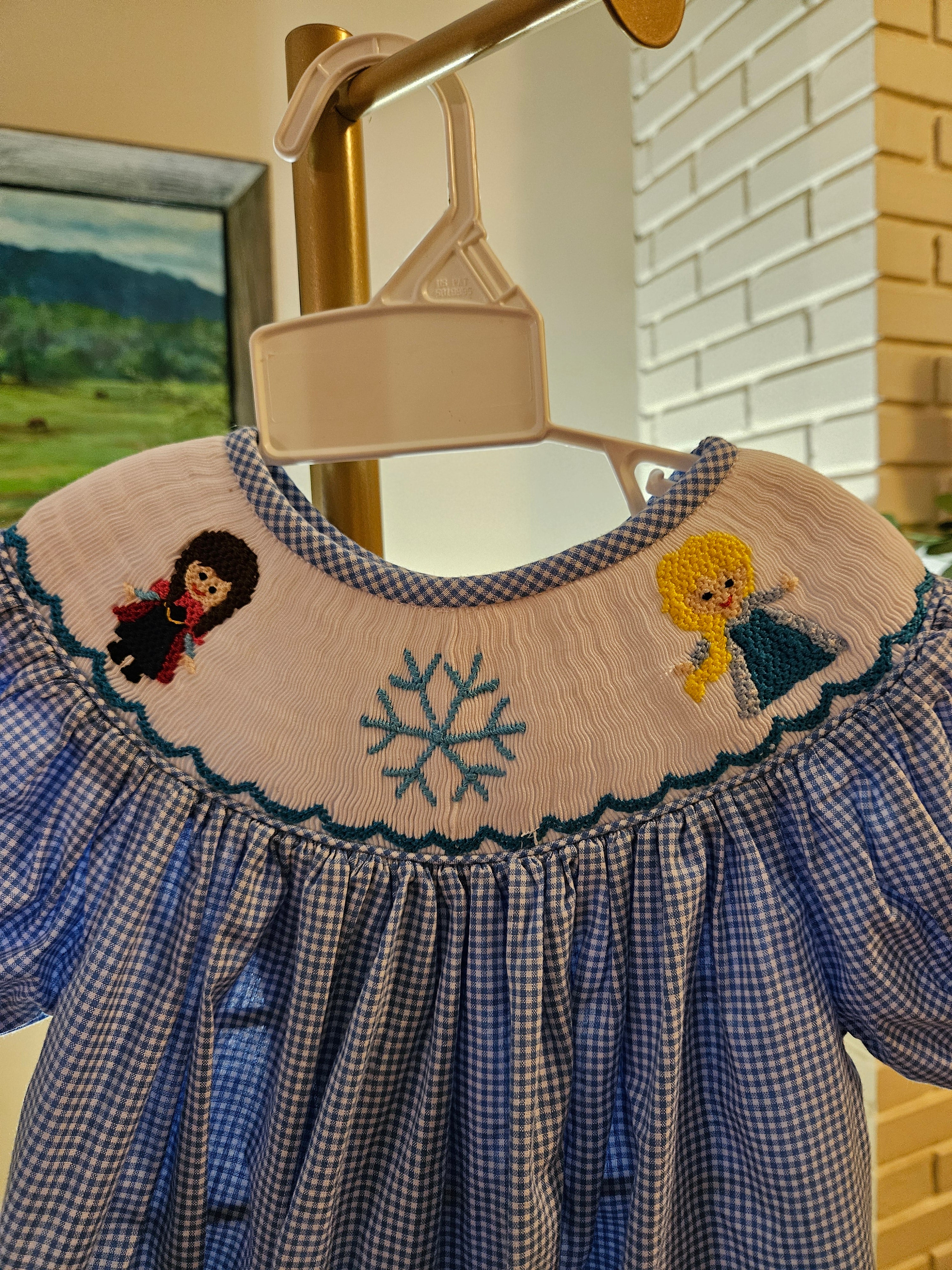 Aspen Rain Hand Smocked Disney's Frozen Dress Sz 3T