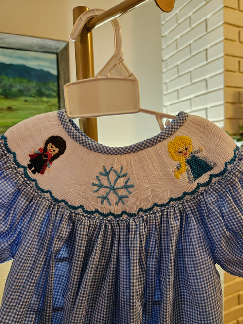 Aspen Rain Hand Smocked Disney's Frozen Dress Sz 3T