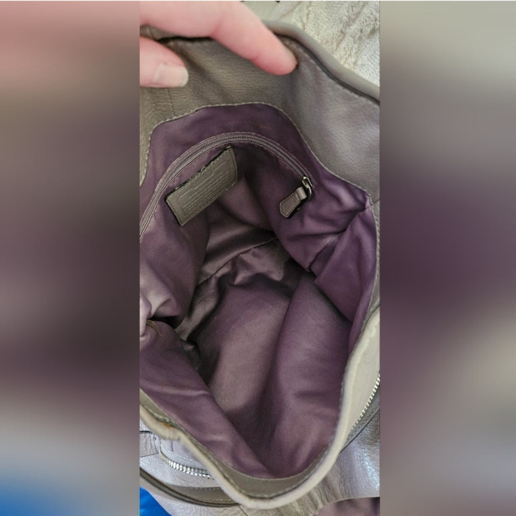 Coach Leather 3 Section Shoulder  Handbag