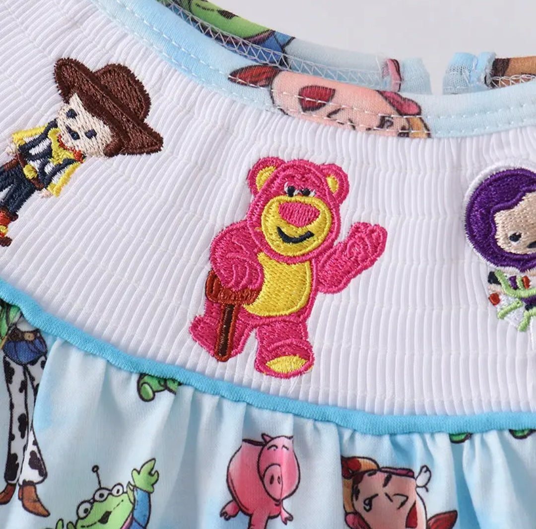 Abby & Evie Toy Story Themed Baby Dress and Bloomers Set Sz 18M