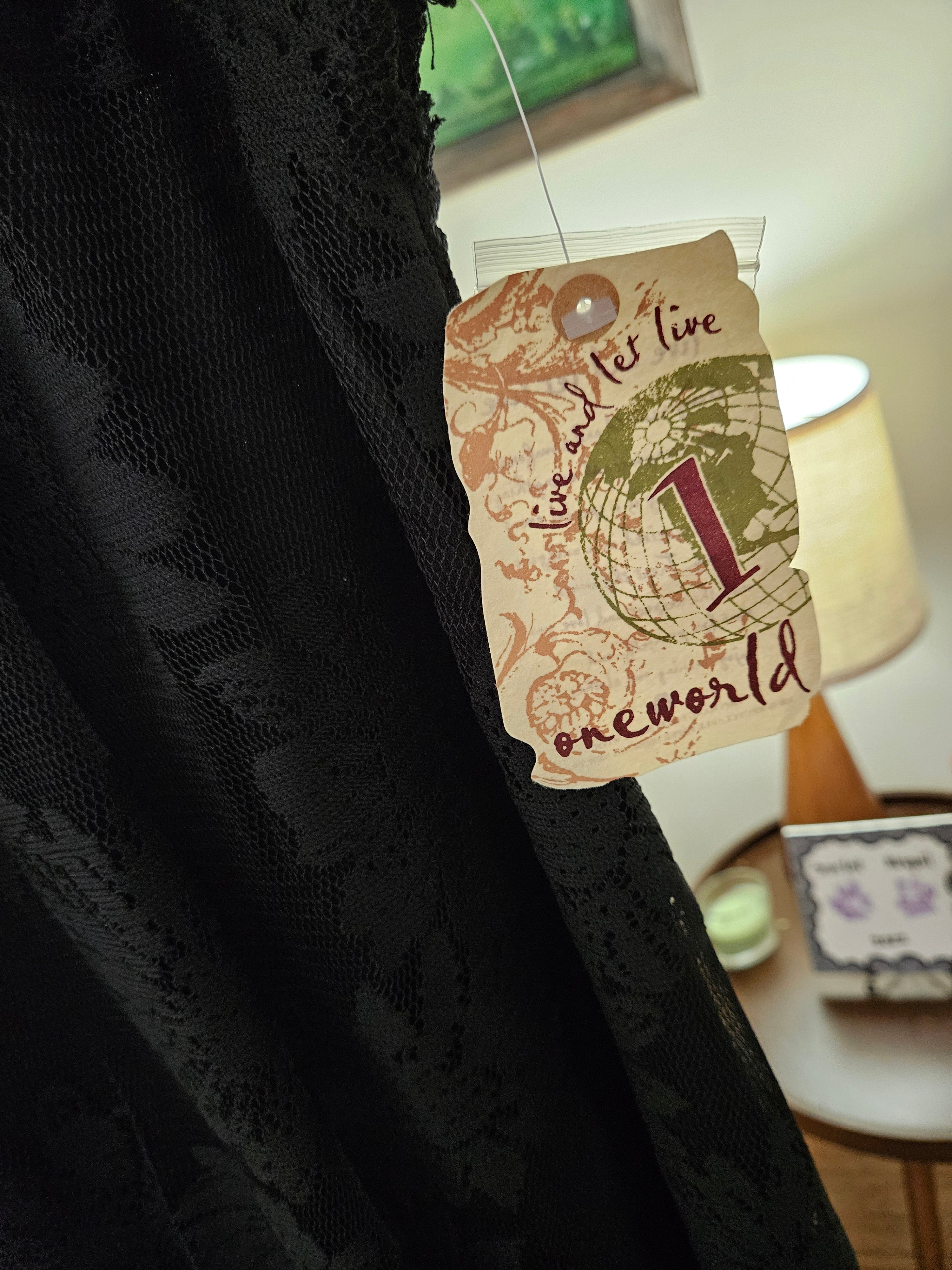 ONE WORLD Black Lace Dress Sz Sm