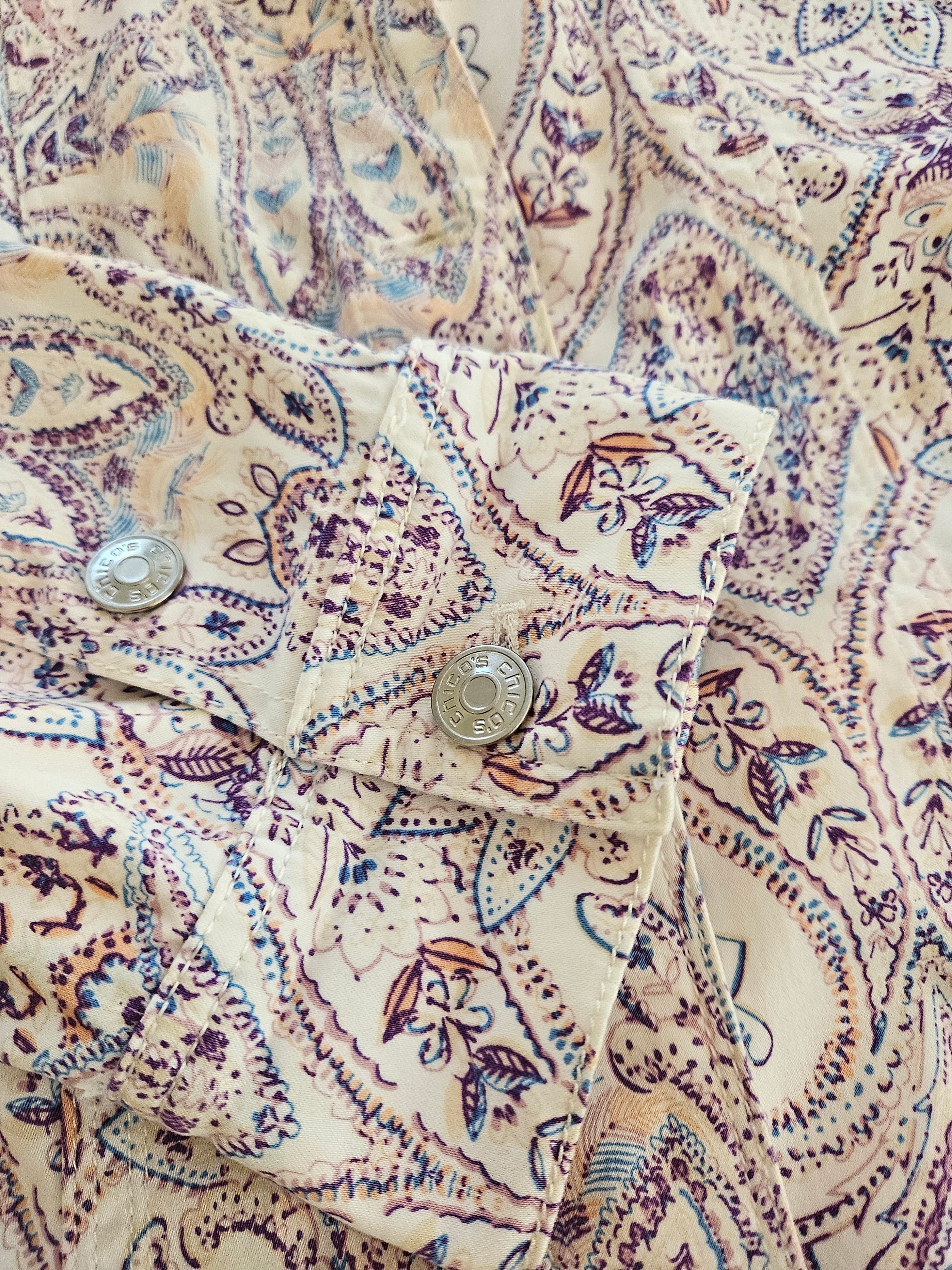 Chico's Women's Purple Paisley Jacket Sz 20/22