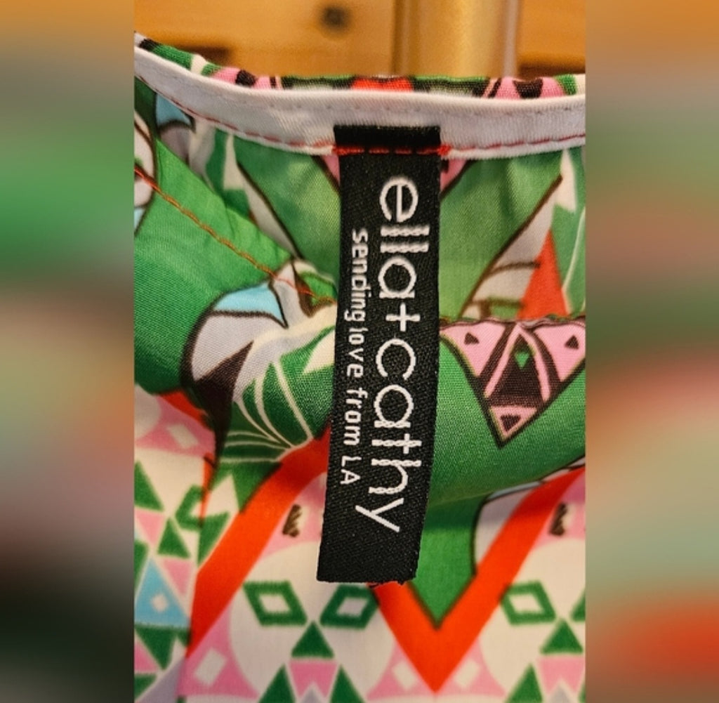 Ella + Cathy Elastic Waist Hourglass Tribal Blouse Size Large