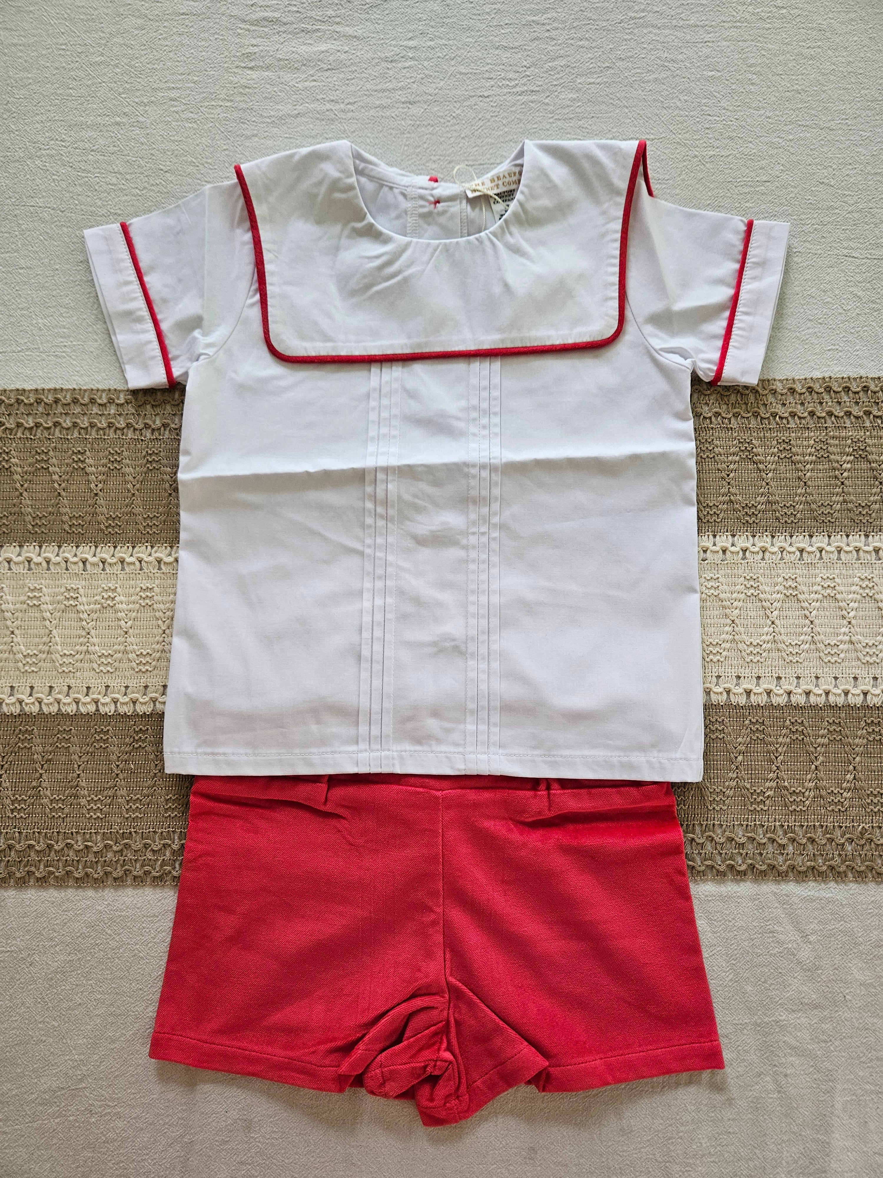 The Beaufort Bonnet Company Red Velvet Shorts Set | Size 2T