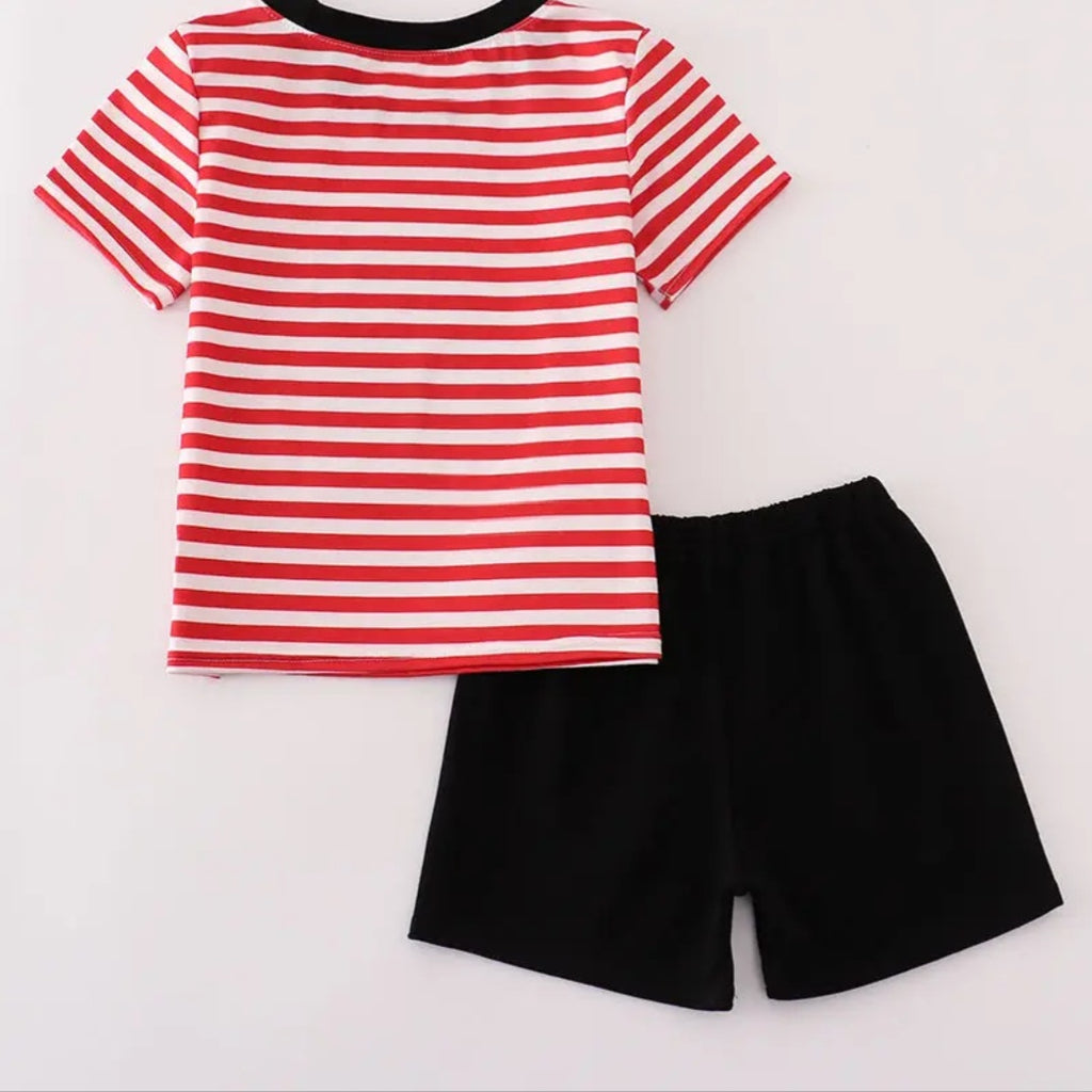Ga Bulldog Sequin Striped Shorts Outfit Sz 3
