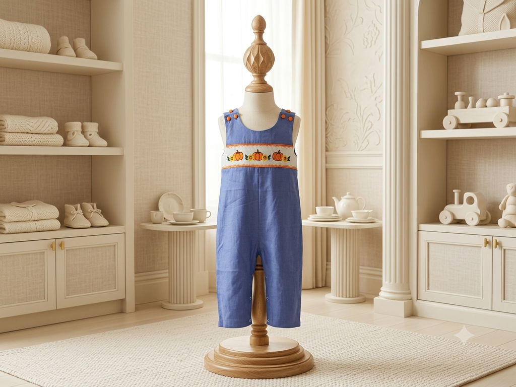 Lil Cactus Smocked Pumpkin & Sunflower Longall