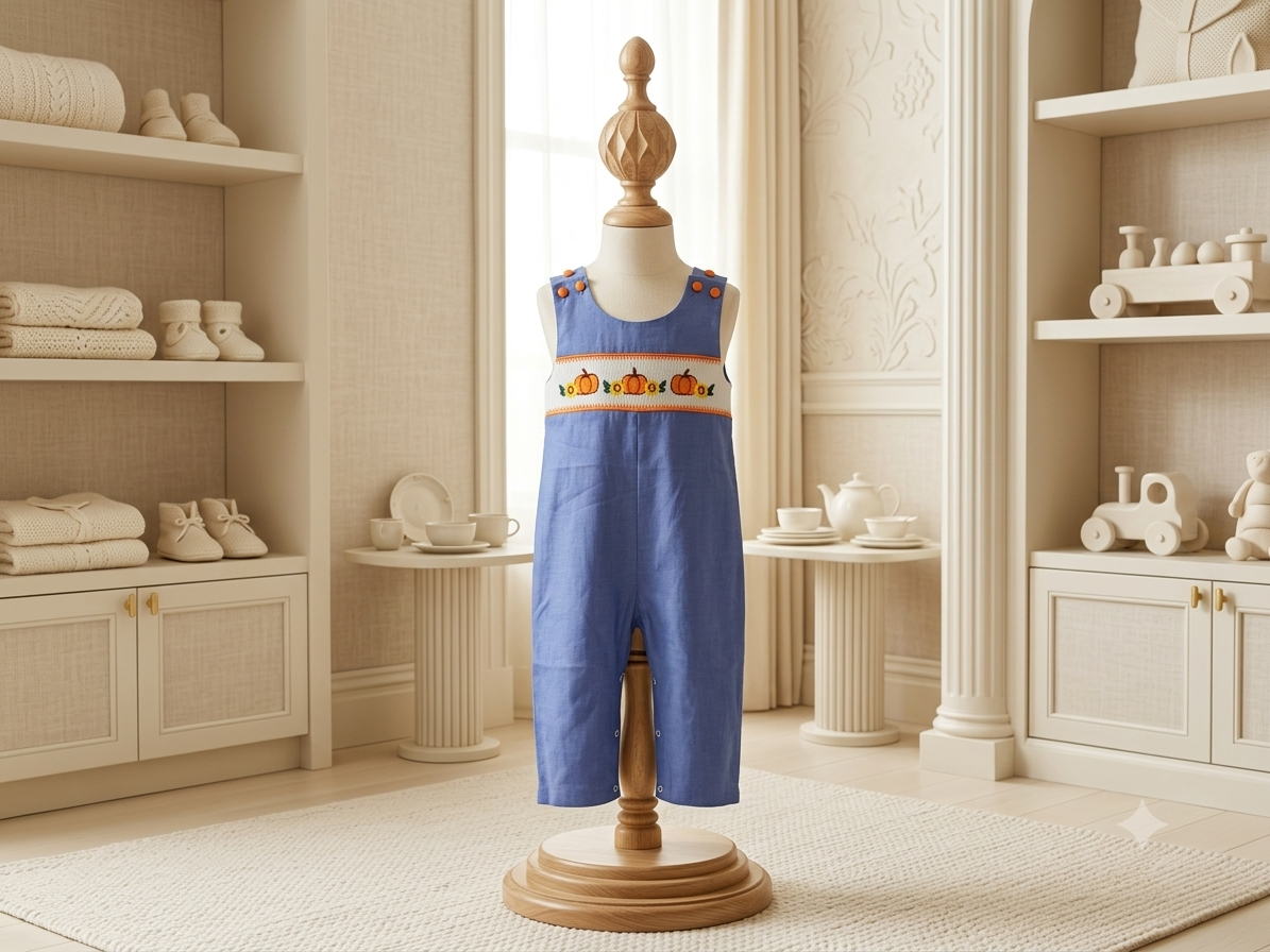 Lil Cactus Smocked Pumpkin & Sunflower Longall
