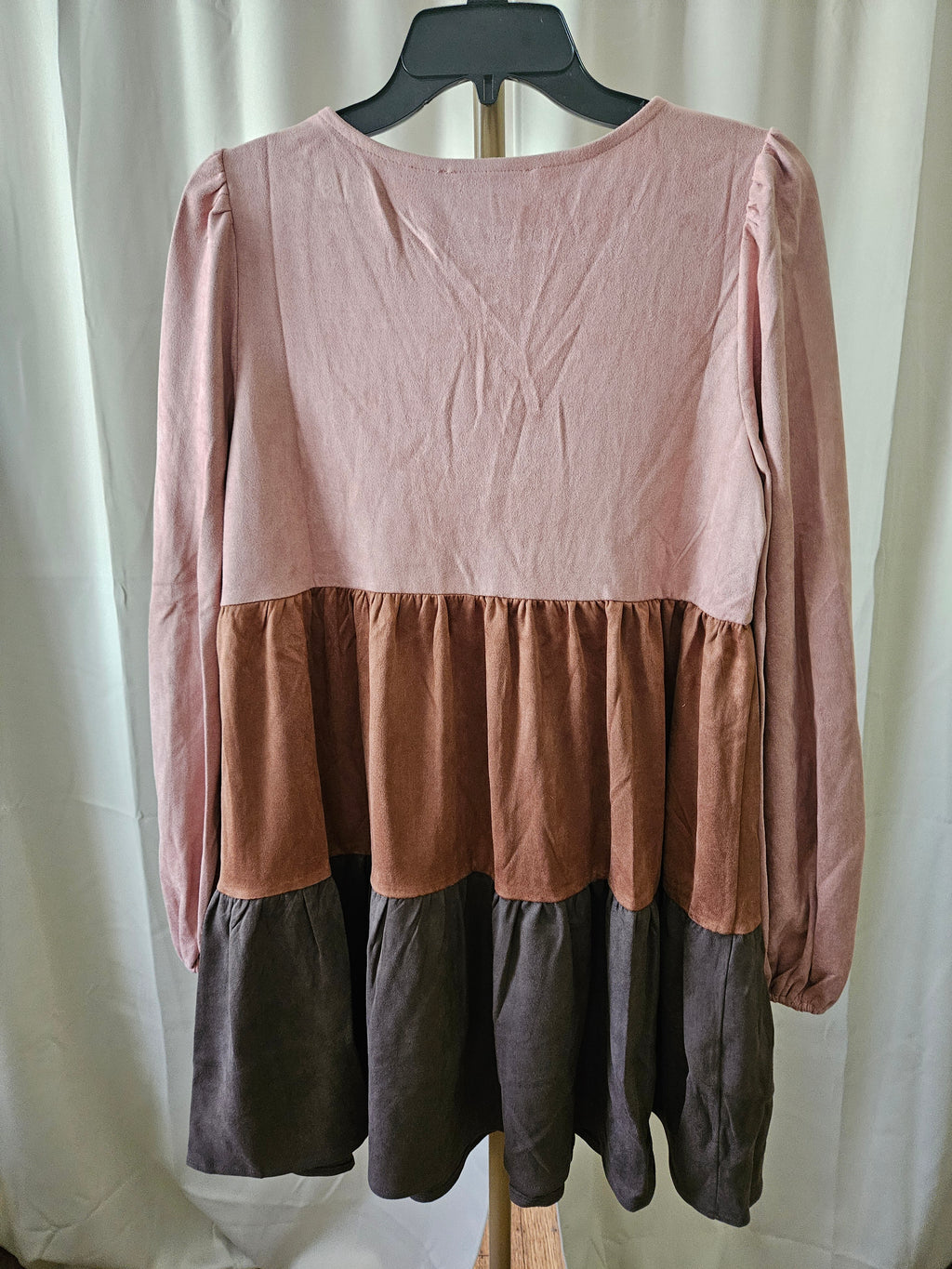 Color Blocked Faux Suede Mini Dress | Flying Tomato | L, XL, 2X