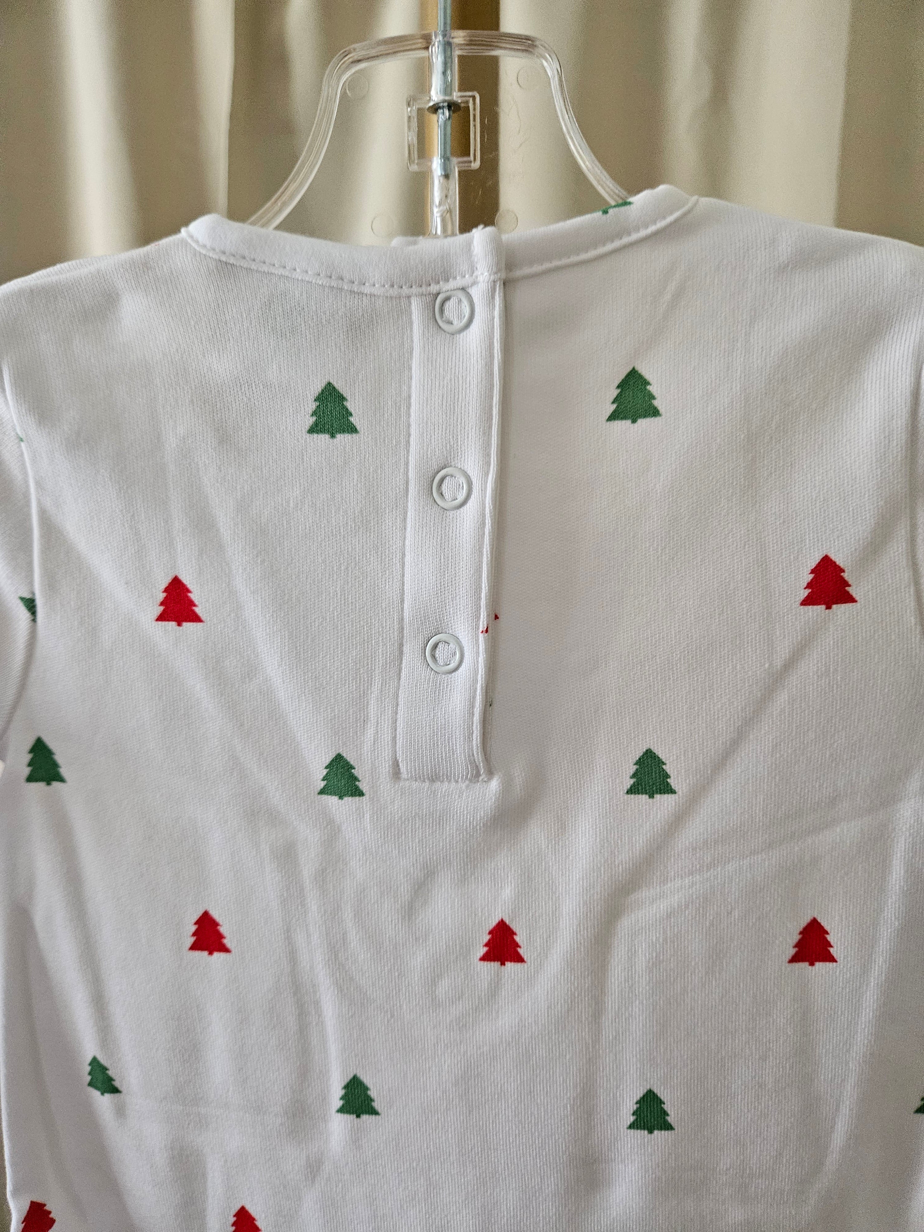 The Beaufort Bonnet Company Darling Play Romper Thomas Tree Farm Print