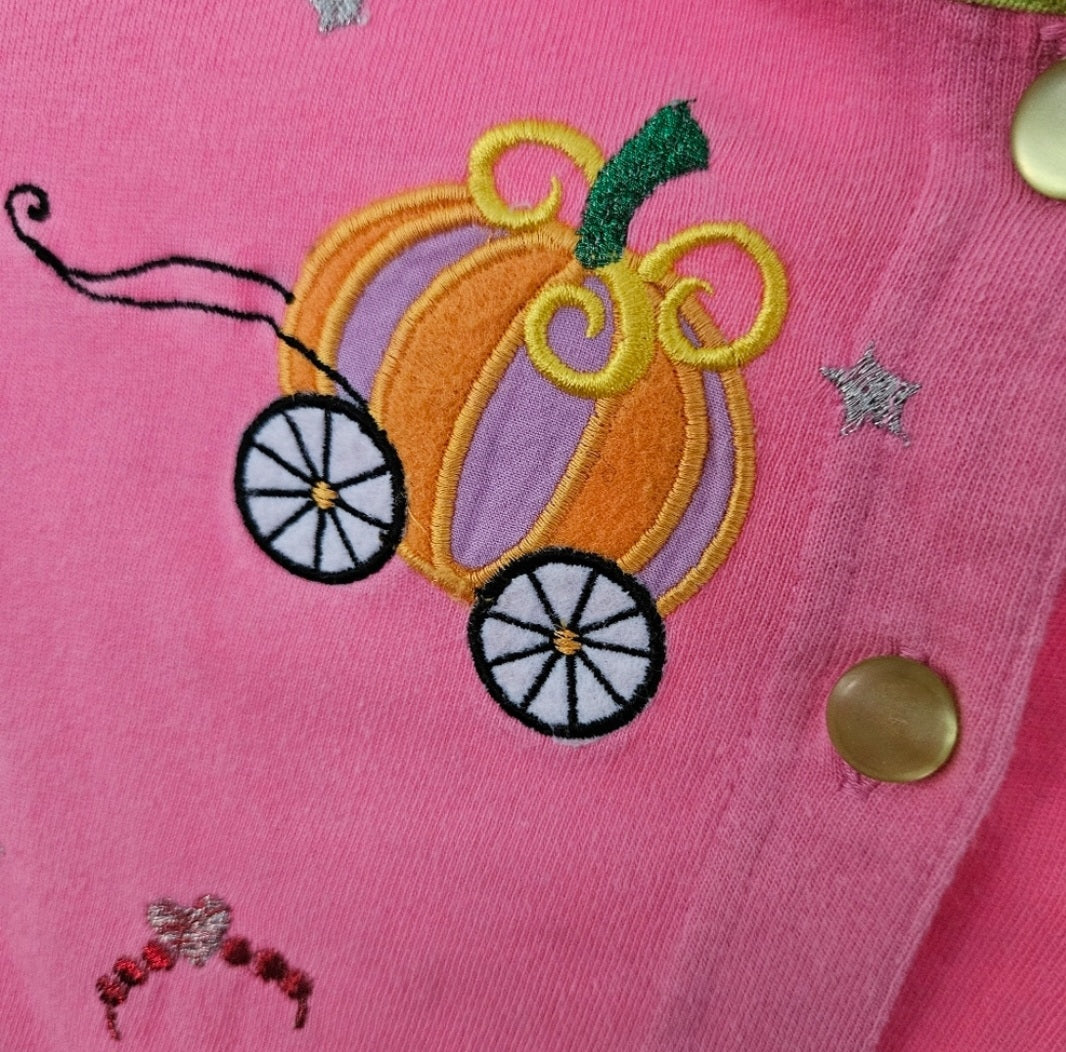 Michael Simon Pink Cinderella  Cardigan with Green Accents Sz 5