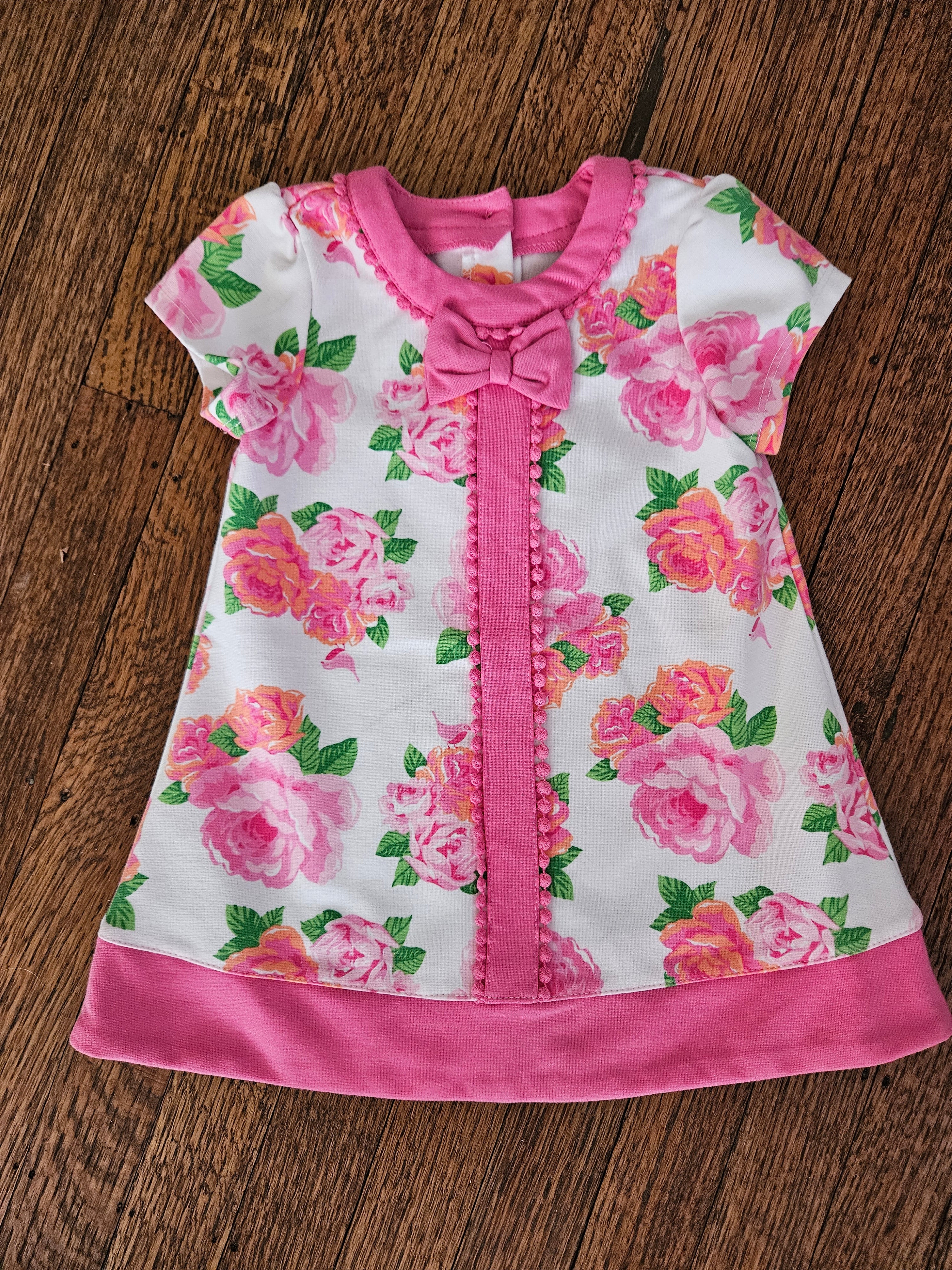 Little Me Pink Floral Dress Sz 24M