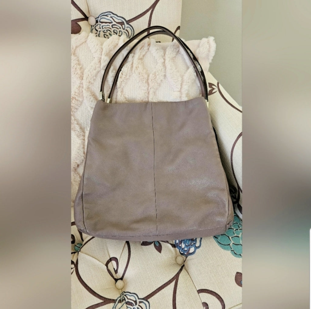 Coach Leather 3 Section Shoulder  Handbag