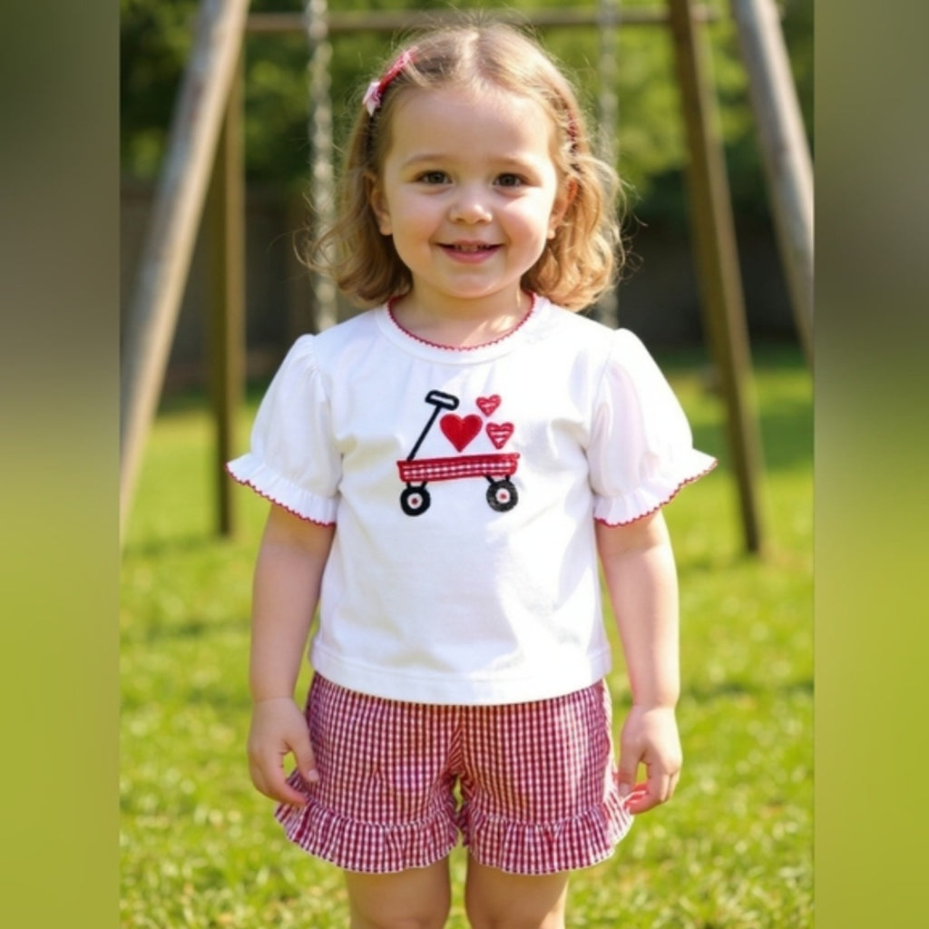 Petit Ami Heart Shirt & Short Set